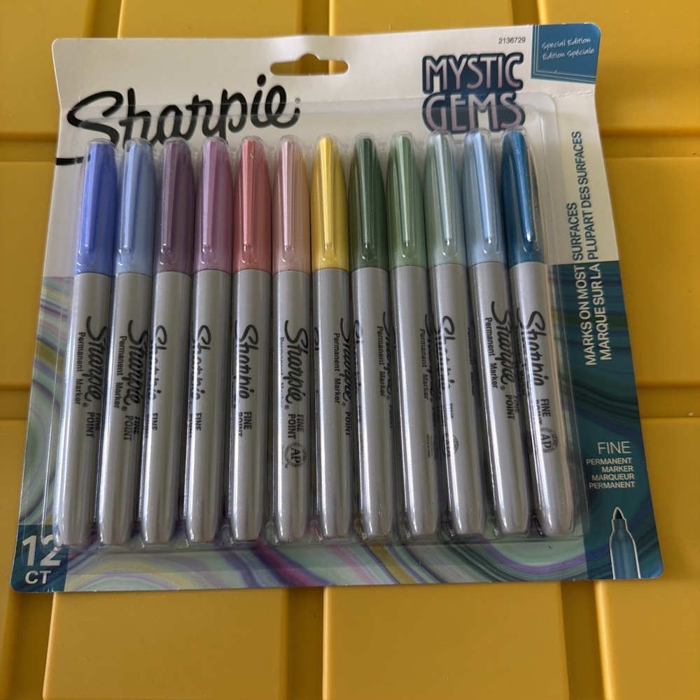 Sharpie Mystic Gems Fine Permanent Markers Special Edition 12 Count Sealed New